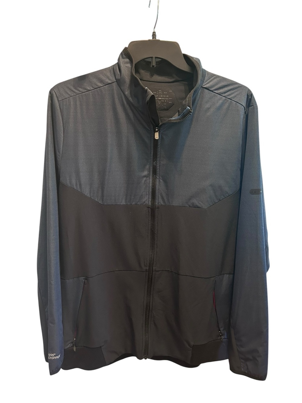 Under Armour Men's XL Two-Tone Black & Navy Zip-Up Jacket, Near New Condition